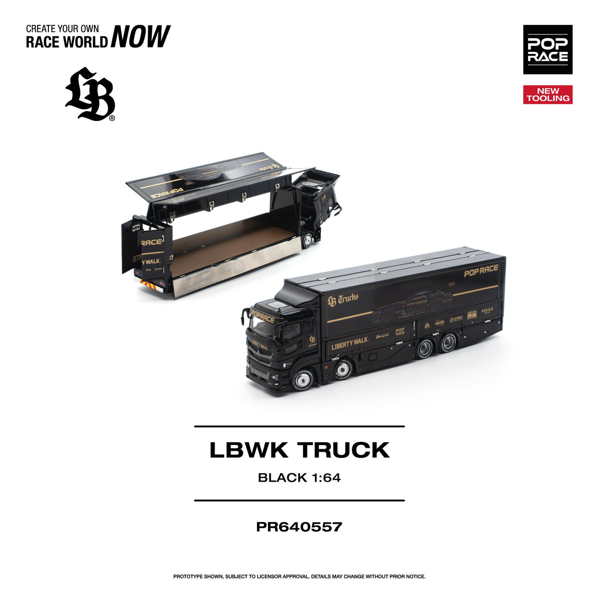 Poprace 1/64 scale LB WK Truck model in black finish