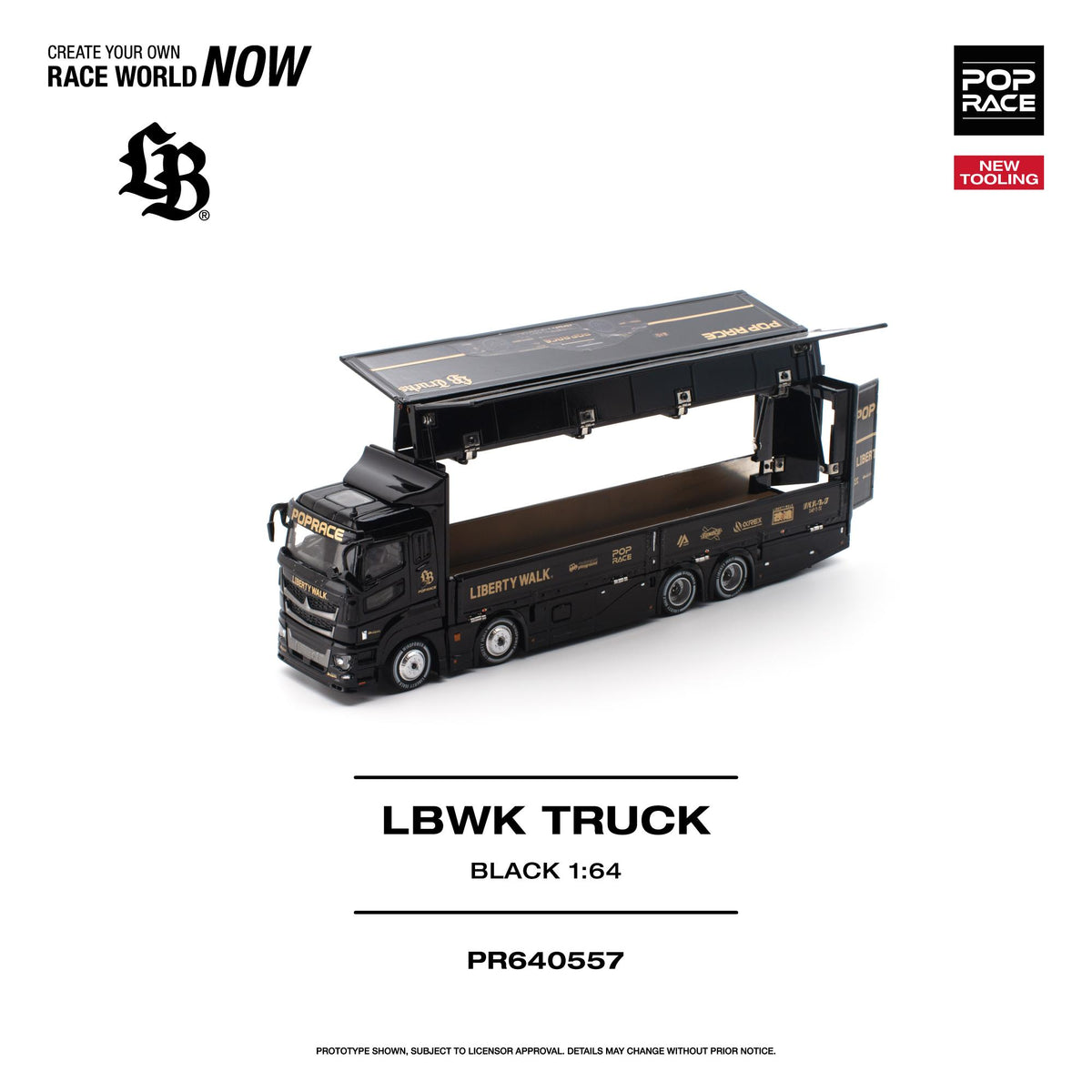 Black finish LB WK Truck diecast toy close-up