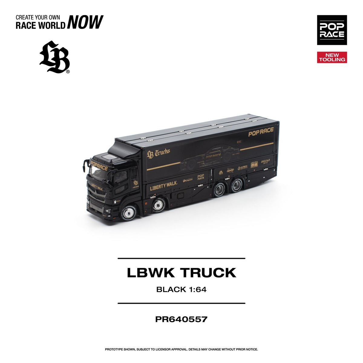 LB WK Truck black diecast model three-quarter front view