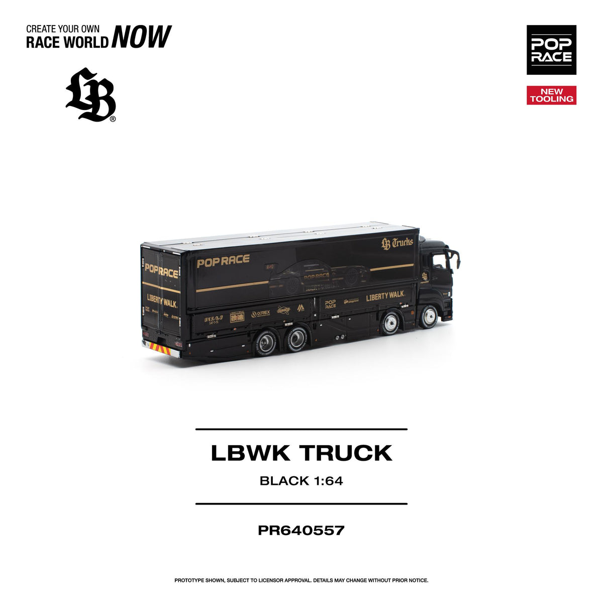 Black LB WK Truck 1/64 scale side profile detail