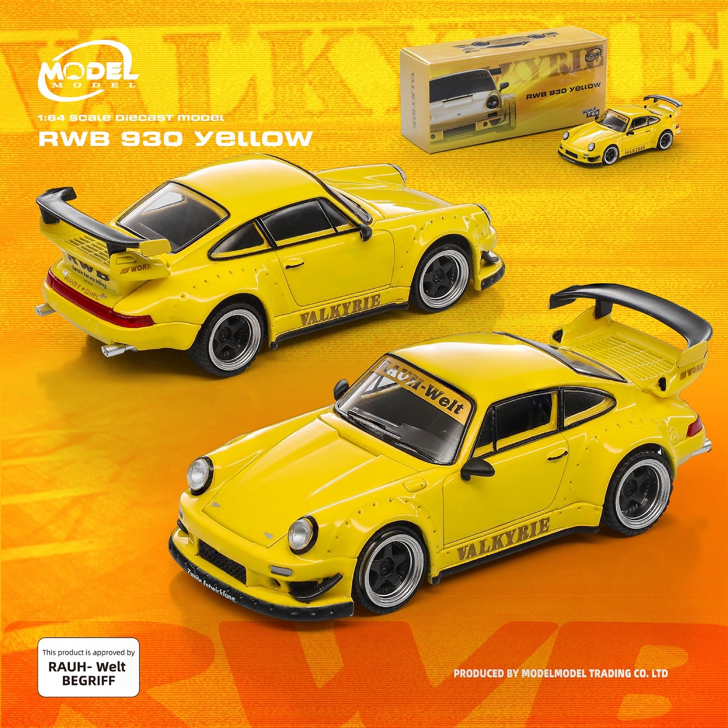 (PREORDER) MODELMODEL 1/64 RWB 930 Valkyrie Yellow (Paper Box) MM64-RWB930-005