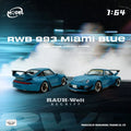 MODELMODEL 1/64 RWB 993 finished in Miami Blue with paper box packaging