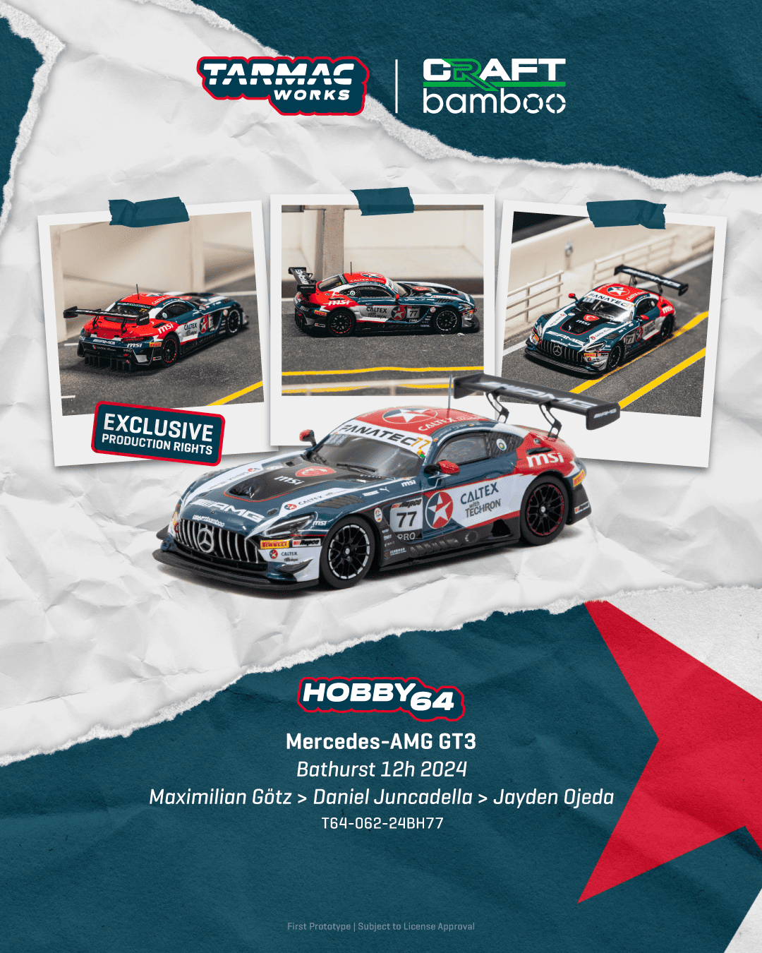 Mercedes-AMG GT3 Bathurst 12h 2024 livery Tarmac Works 1/64 scale model