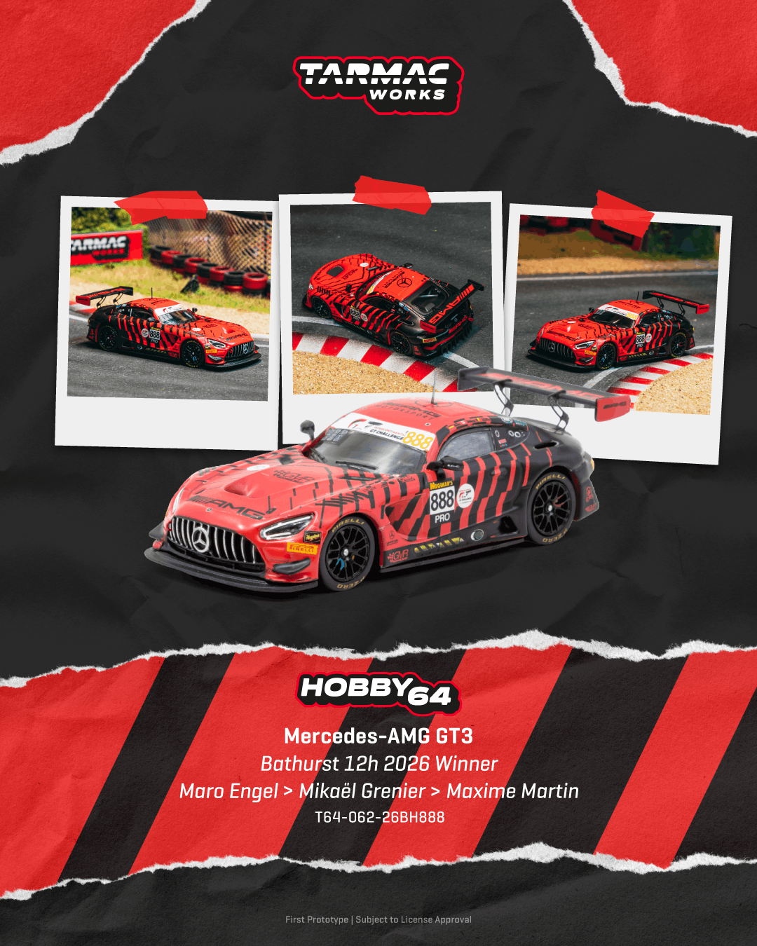 Tarmac Works 1/64 Mercedes-AMG GT3 Bathurst 12h 2026 Winner livery