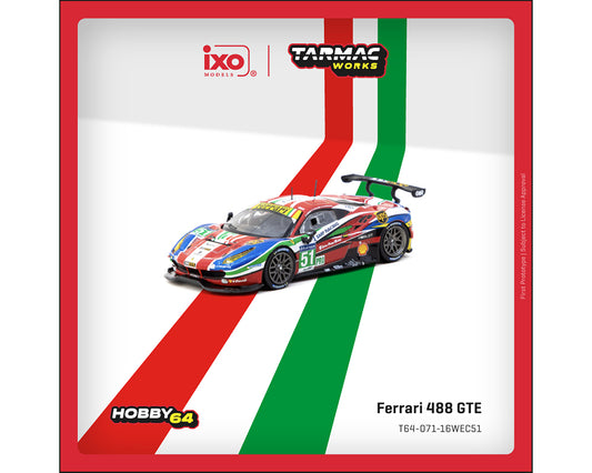 (Preorder) Tarmac Works 1:64 Ferrari 488 GTE 24h of Le Mans 2016 #51 – Hobby64
