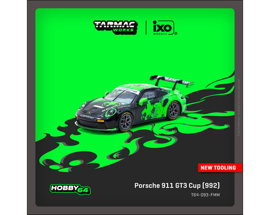 (Preorder) Tarmac Works 1:64 Porsche 911 GT3 Cup (992) Fire Monkey Motorsport – ixo Models Hobby64