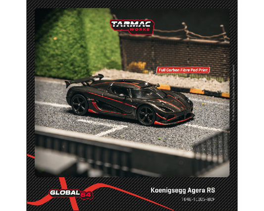 (Preorder) Tarmac Works 1:64 Koenigsegg Agera RS – Black Carbon Fiber – Global64