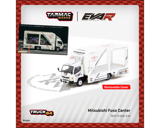 (Preorder) Tarmac Works 1:64 Mitsubishi Fuso Canter EVA Racing Mobile Display Truck – White – Truck64