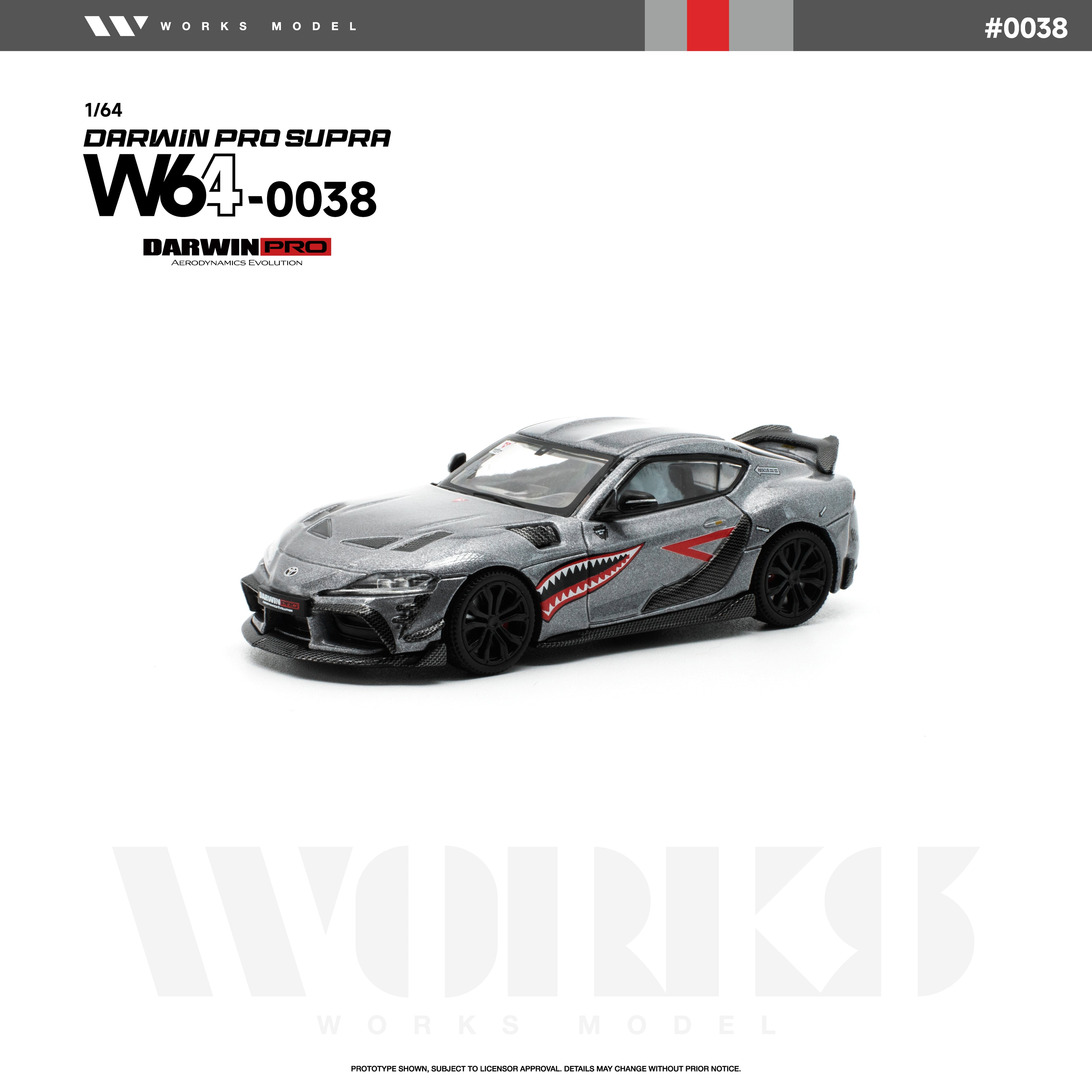 (PREORDER) WORKS 1/64 DARWIN PRO SUPRA CARBON GREY W640038