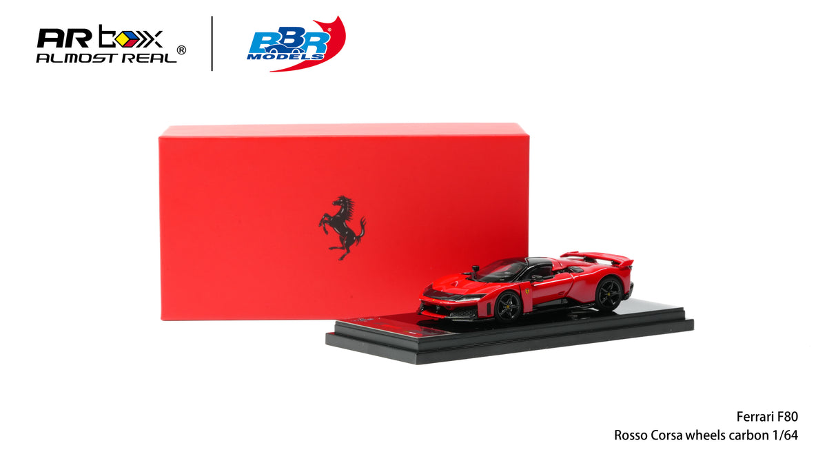 Carbon-wheeled Ferrari F80 1/64 scale model by BBR