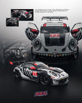 Demon King Auto 1/64 Porsche 911 GT3 RS Skeleton Rexy #77 diecast model in acrylic case