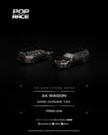 Pop Race 1/64 scale R34 Wagon in dark chrome finish