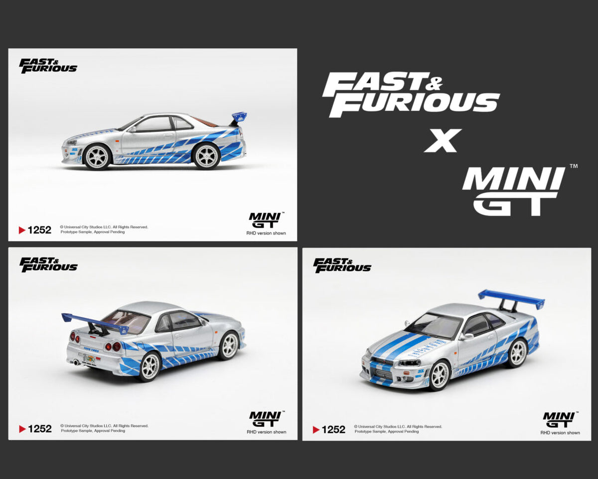 Mini GT 1/64 Nissan Skyline GT-R C-West 2 Fast 2 Furious Brian O'Conner diecast model
