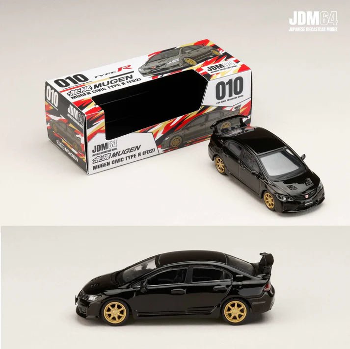 HOBBY JAPAN JDM64 1/64 MUGEN CIVIC TYPE R (FD2) Crystal Black Pearl HJDM010-17 1:64 diecast model