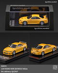 Ignition Model 1/64 Nismo 400R BCNR33 in yellow with acrylic display case