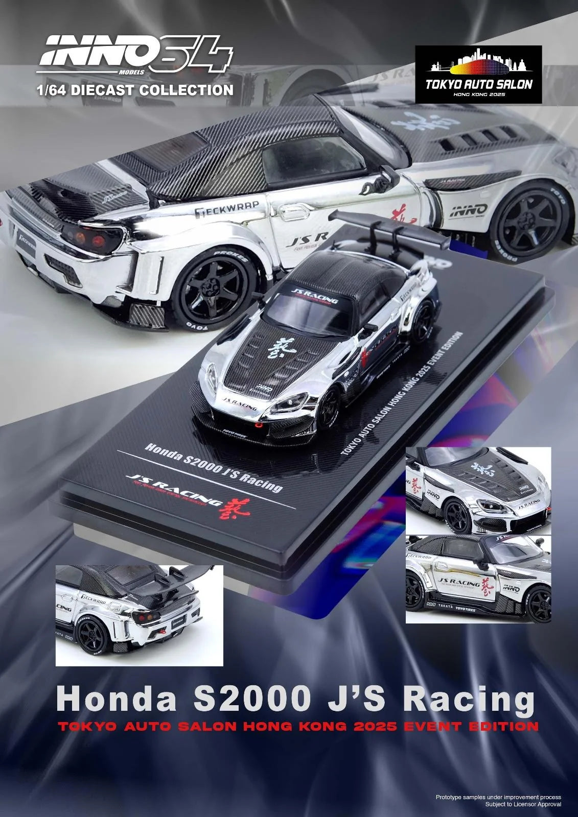 Inno64 1/64 Honda S2000 J's Racing Tashk 2025 diecast model