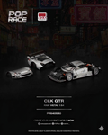 Pop Race 1/64 CLK GTR raw metal finish diecast model