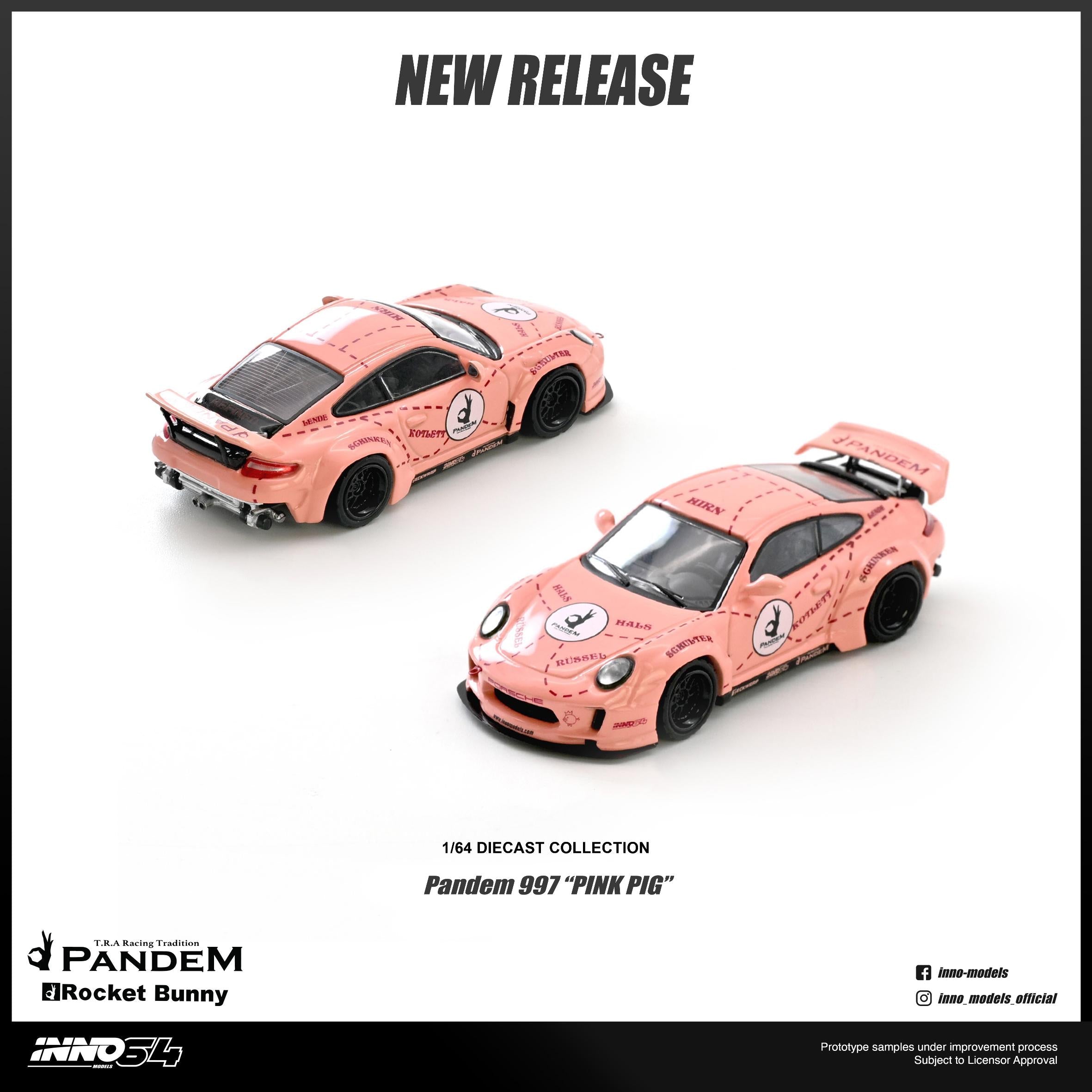 (PREORDER) INNO64 1/64 PANDEM 997 "PINK PIG" IN64 - 997P - PPIG 1:64 diecast model