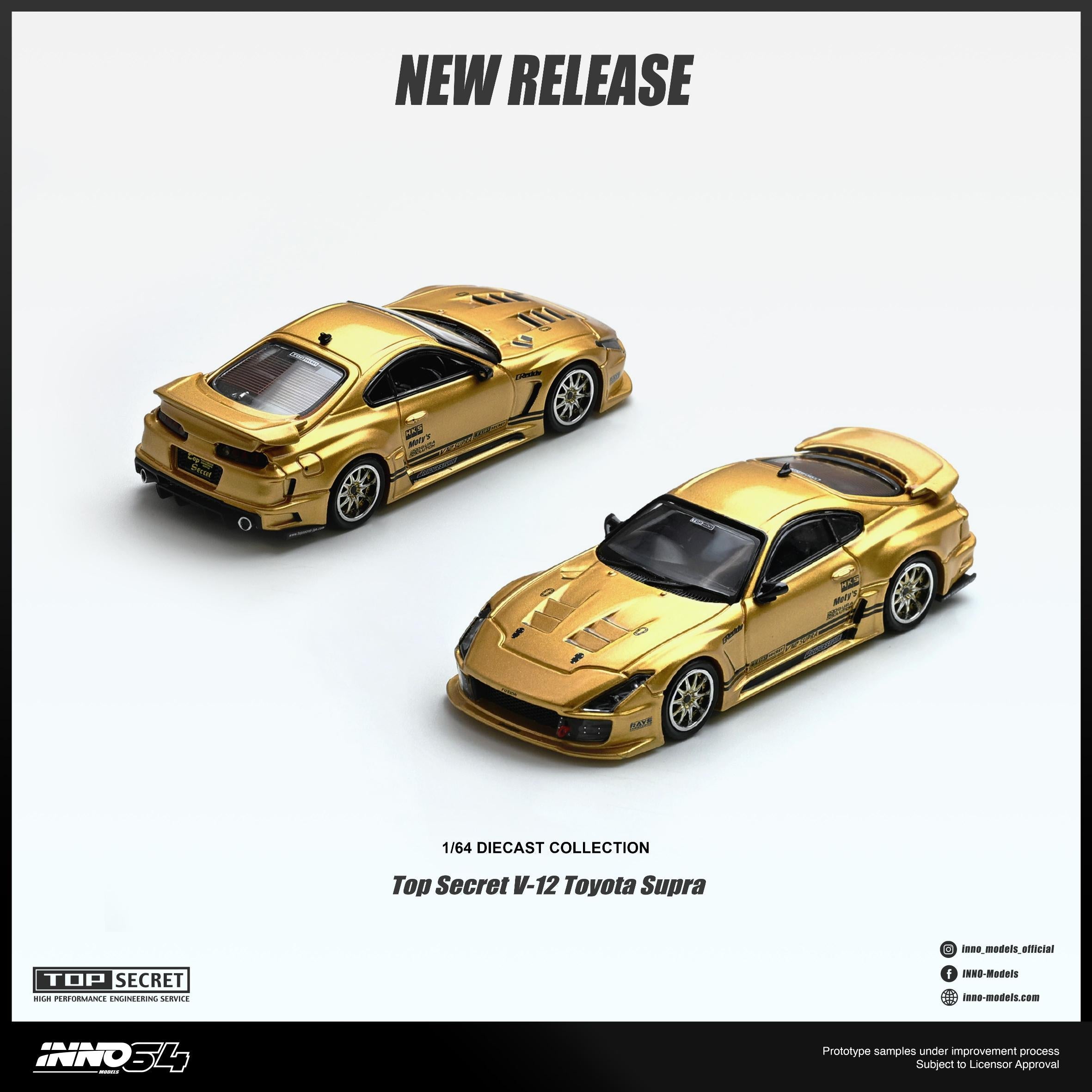 (PREORDER) INNO64 1/64 TOP SECRET V12 SUPRA IN64 - A80TSV12 - 01 1:64 diecast model