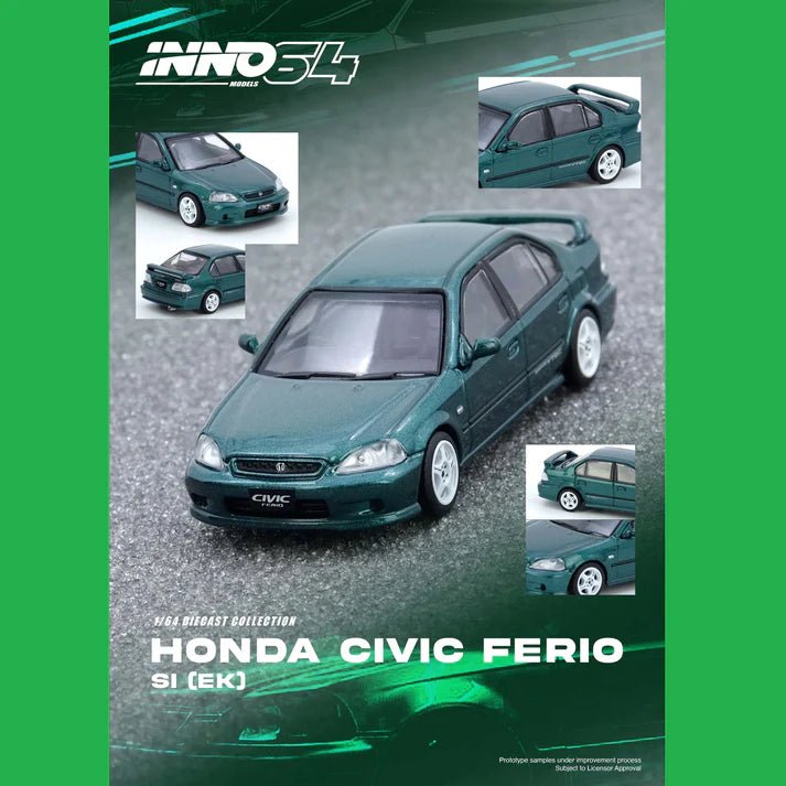 INNO64 1/64 HONDA CIVIC Ferio Si (EK) Green IN64 - EKS - GREEN 1:64 diecast model