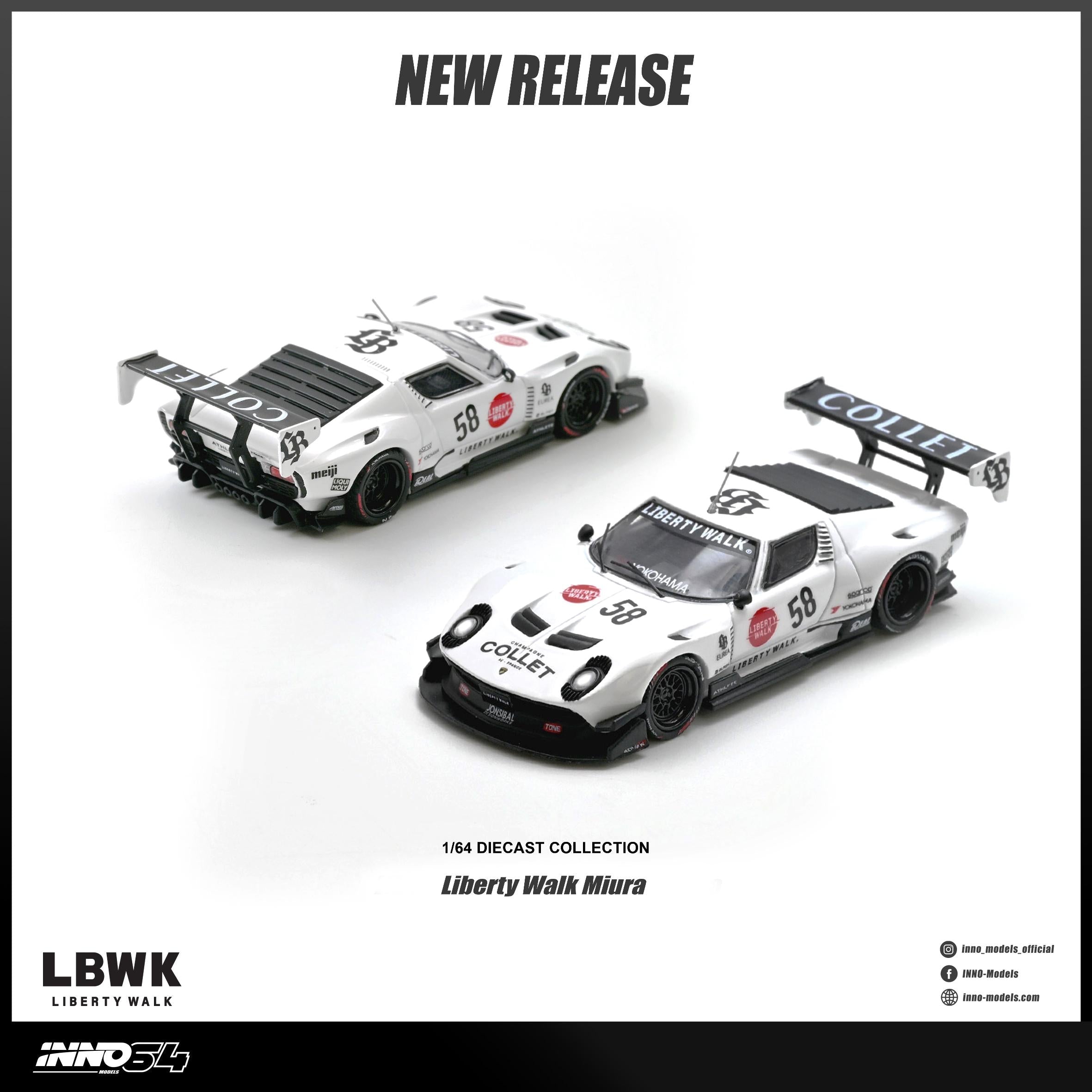 (PREORDER) INNO64 1/64 LB - Silhouette WORKS Miura GT IN64 - LBMIURA - 01 1:64 diecast model