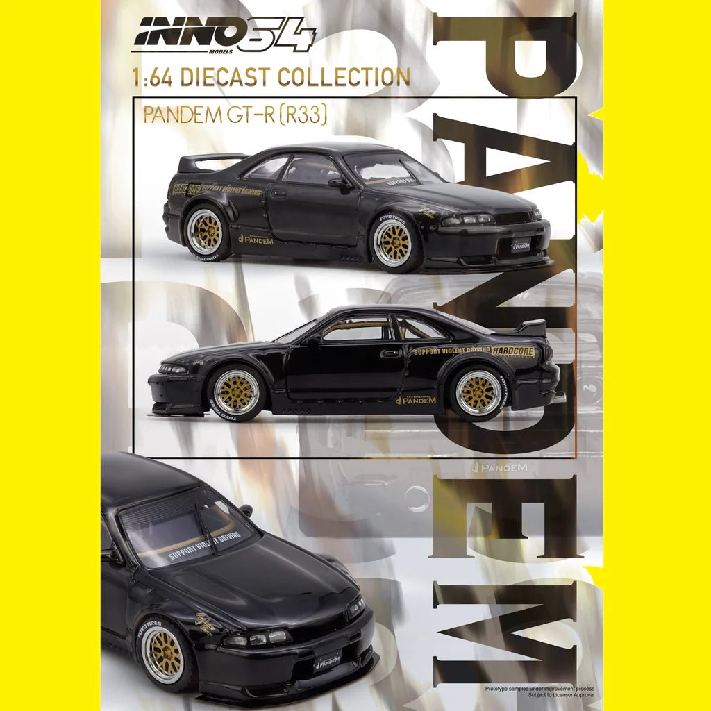 INNO64 1/64 PANDEM GT - R (BCNR33) Black IN64 - R33P - BLA 1:64 diecast model
