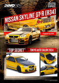 INNO64 1/64 NISSAN SKYLINE GT - R (R34) "TOP SECRET" GOLD - MDX24 Special Edition IN64 - R34TS - MDX2 1:64 diecast model