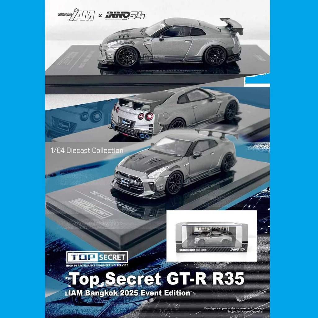 INNO64 1/64 TOP SECRET GT - R R35 IAM BANGKOK 2025 EVENT EDITION IN64 - R35TS - IAMBK25 1:64 diecast model