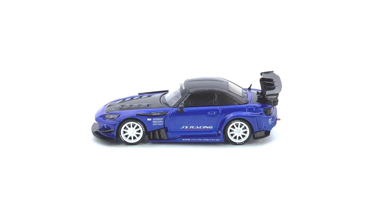 Honda S2000 J's Racing blue collector car, side profile showing door and wheel detail