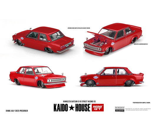 Kaido House x Mini GT 1:64 Datsun 510 Street Nismo V3 in Red