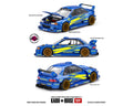 Kaido House Mini GT 1:64 Subaru Impreza WRX STI Kaido Works V1 in blue diecast
