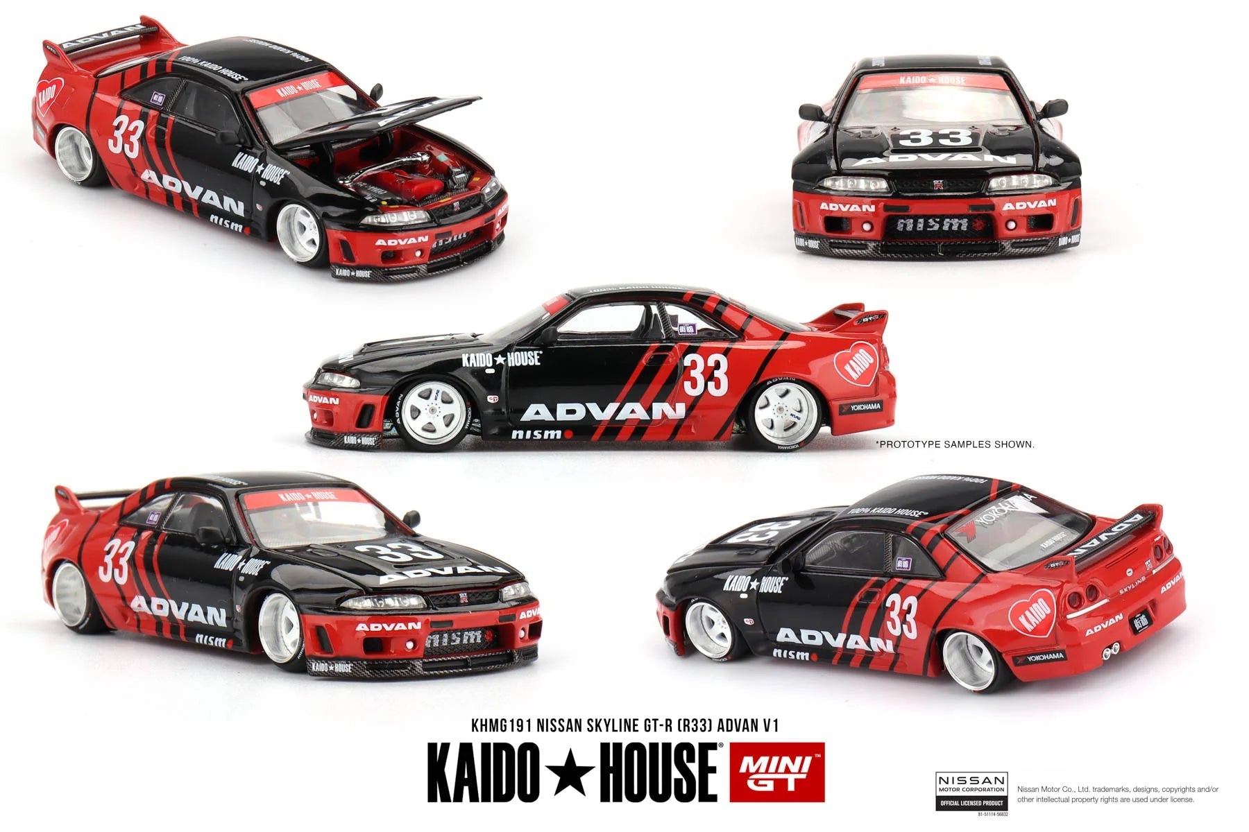 (PREORDER) MINI GT x Kaido House 1/64 Nissan Skyline GT - R (R33) – ADVAN KHMG191 1:64 diecast model