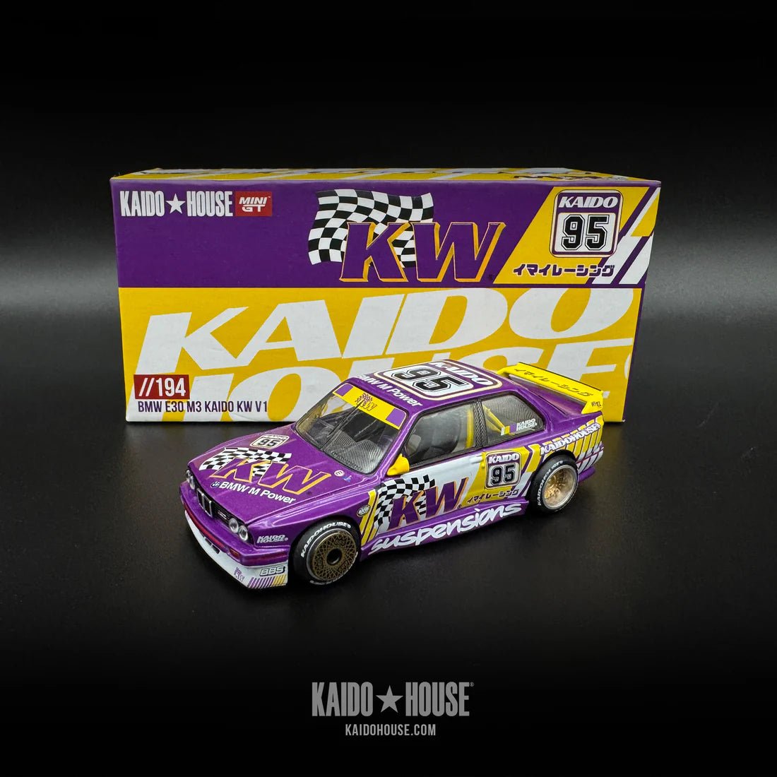 MINI GT x Kaido House 1/64 BMW M3 Kaido KW V1 – Purple KHMG194 1:64 diecast model