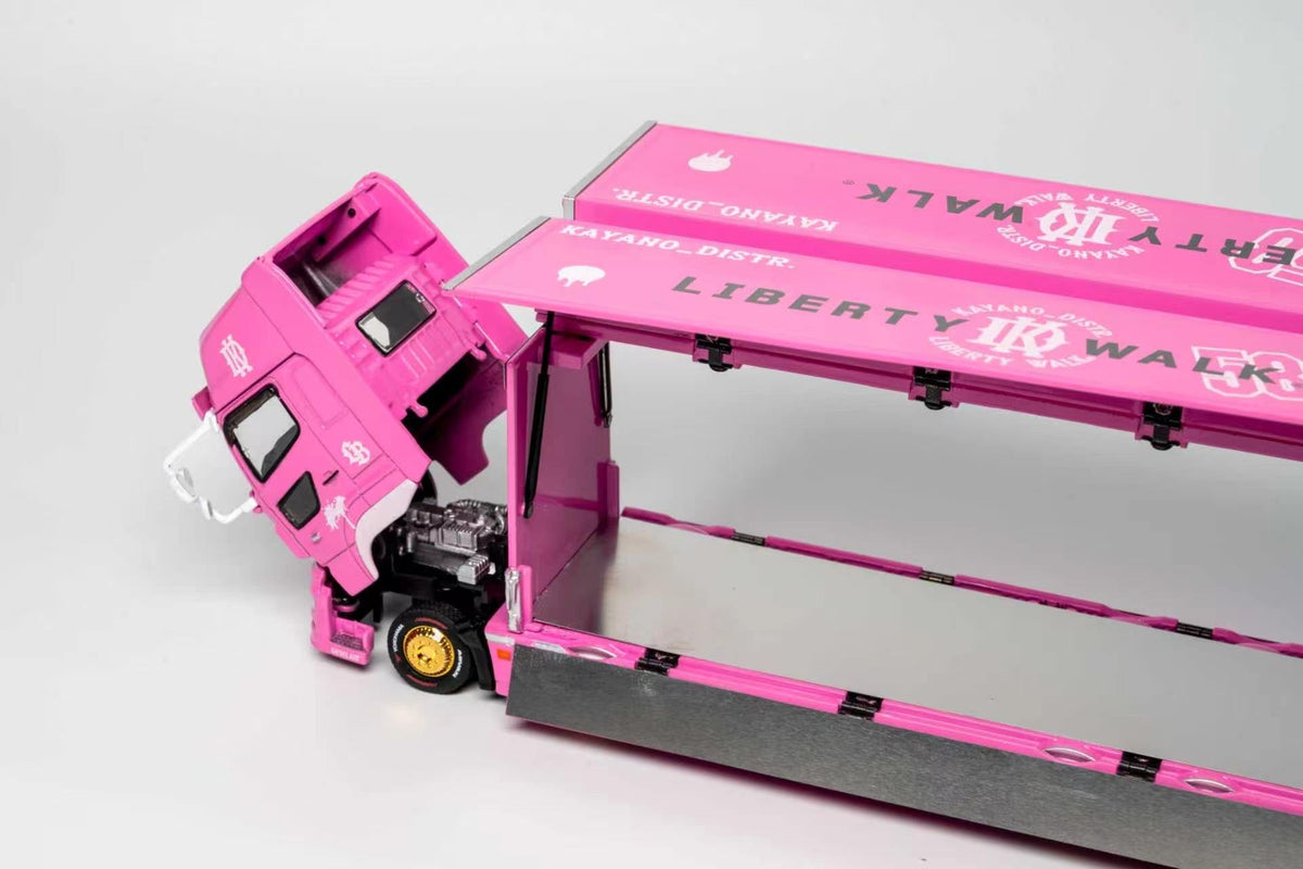 (PREORDER) GCD 1/64 HINO 700 LB PINK - KAYANO DISTRIBUTION EDITION KS-093-738 1:64 diecast model