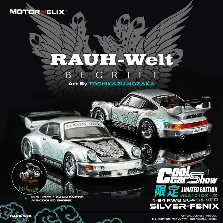 MOTORHELIX 1/64 RWB 911 (964) SILVER FENIX COOLCAR SHOW LIMITED EDITION M62101DZ-JZ 1:64 diecast model