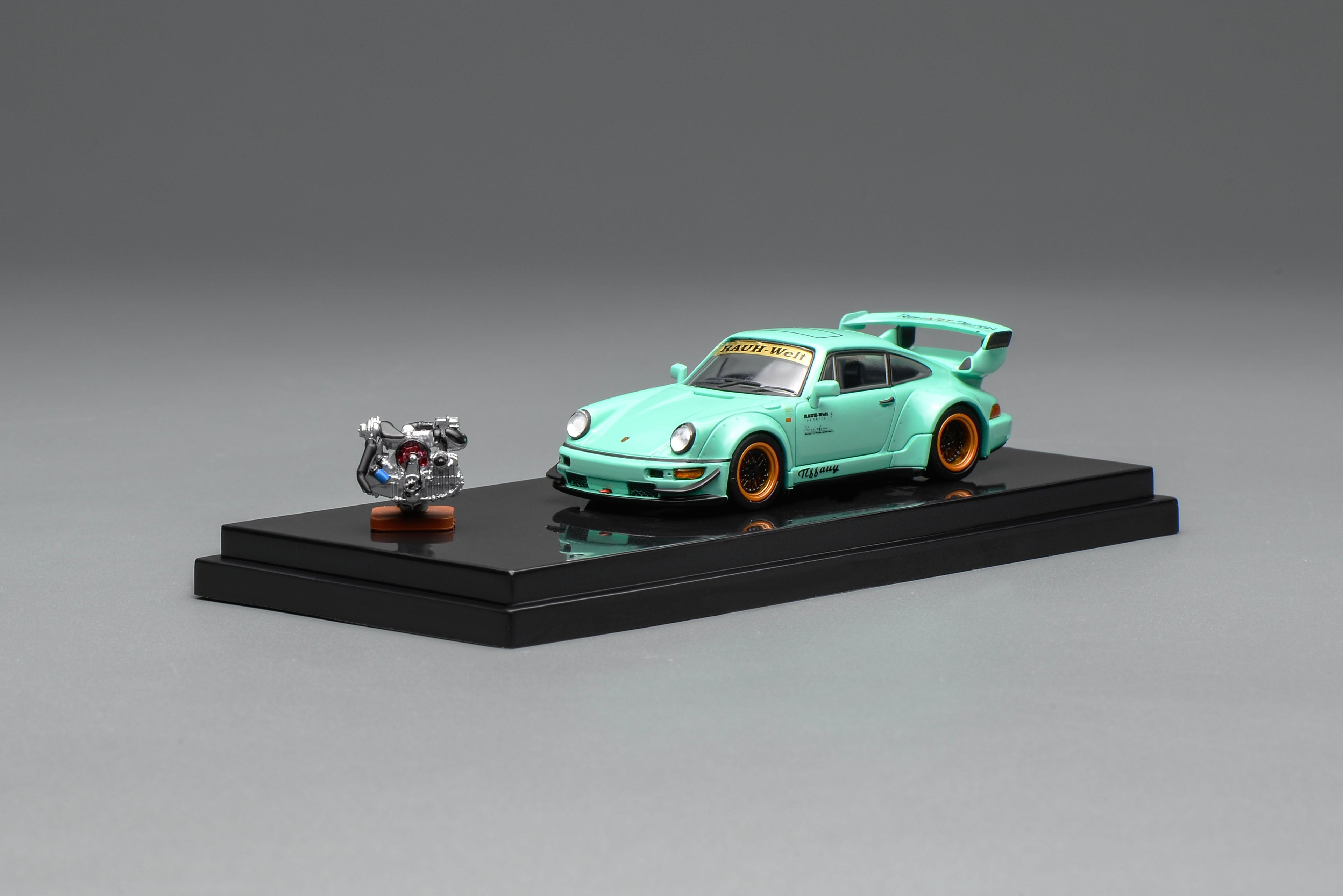 (PREORDER) MOTORHELIX 1/64 RWB 964 Tiffany with Magnetic Air - Cooled Engine M62105 1:64 diecast model