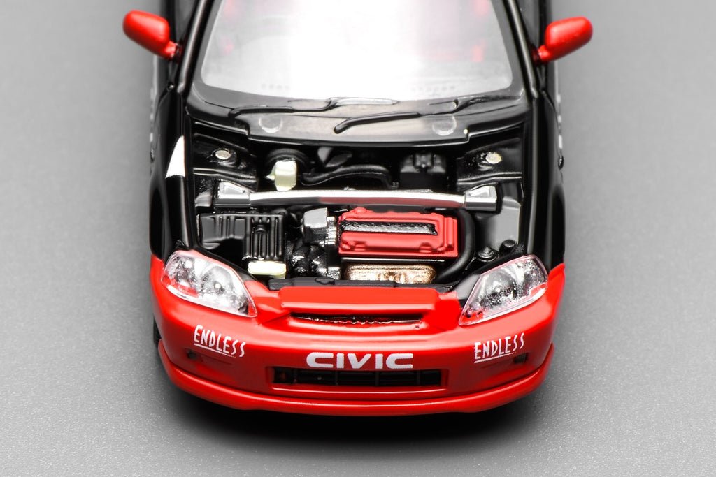 MOTORHELIX 1/64 Honda Civic TYPE R (EK9) Red - Black Livery M65026 1:64 diecast model