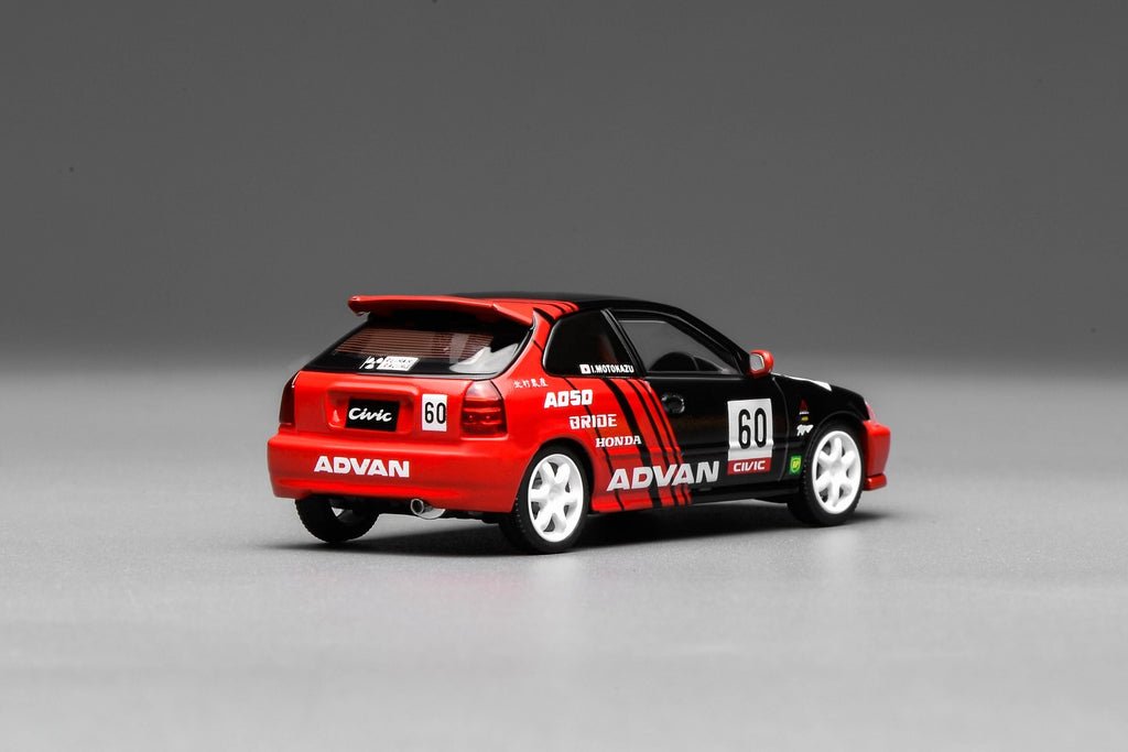 MOTORHELIX 1/64 Honda Civic TYPE R (EK9) Red - Black Livery M65026 1:64 diecast model