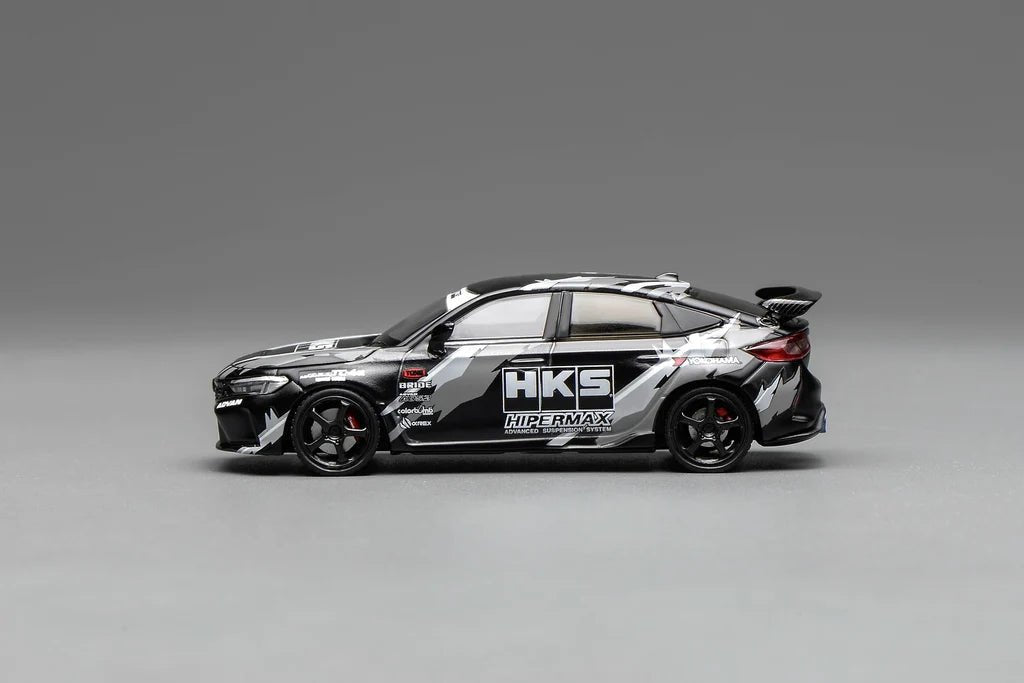 MOTORHELIX 1/64 Honda Civic TYPE R (FL5) HKS Matte Black M65320 1:64 diecast model