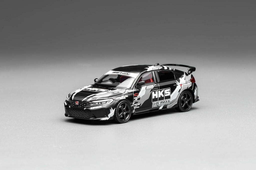 MOTORHELIX 1/64 Honda Civic TYPE R (FL5) HKS Matte Black M65320 1:64 diecast model
