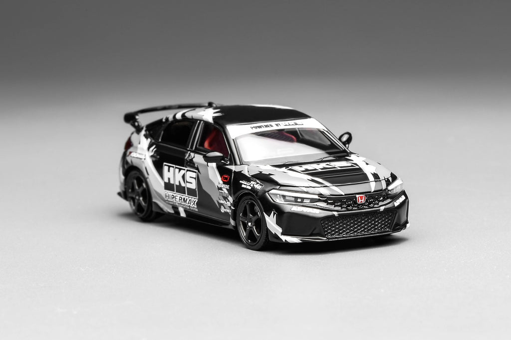 MOTORHELIX 1/64 Honda Civic TYPE R (FL5) HKS Matte Black M65320 1:64 diecast model