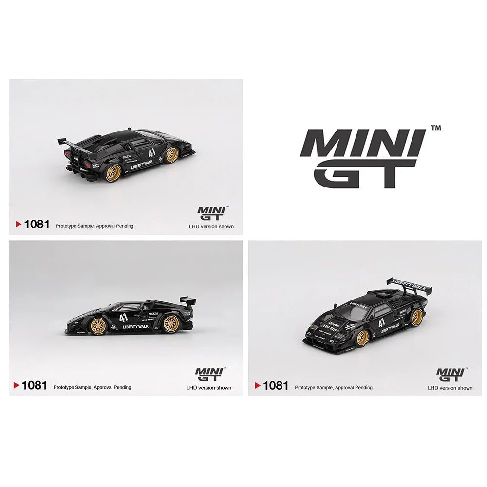 MINI GT 1/64 Lamborghini Countach LB - WORKS – Black MGT01081 - BL (LIBERTY WALK LIMITED EDITION) 1:64 diecast model