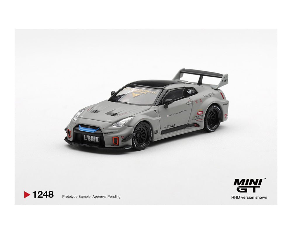 Mini GT 1/64 scale Nissan LB-Silhouette Works GT 35GT-RR in matt grey