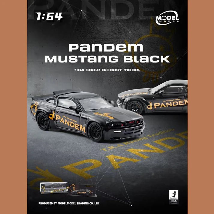 MODELMODEL 1/64 Pandem Mustang Black MM64-PM-002 1:64 diecast model