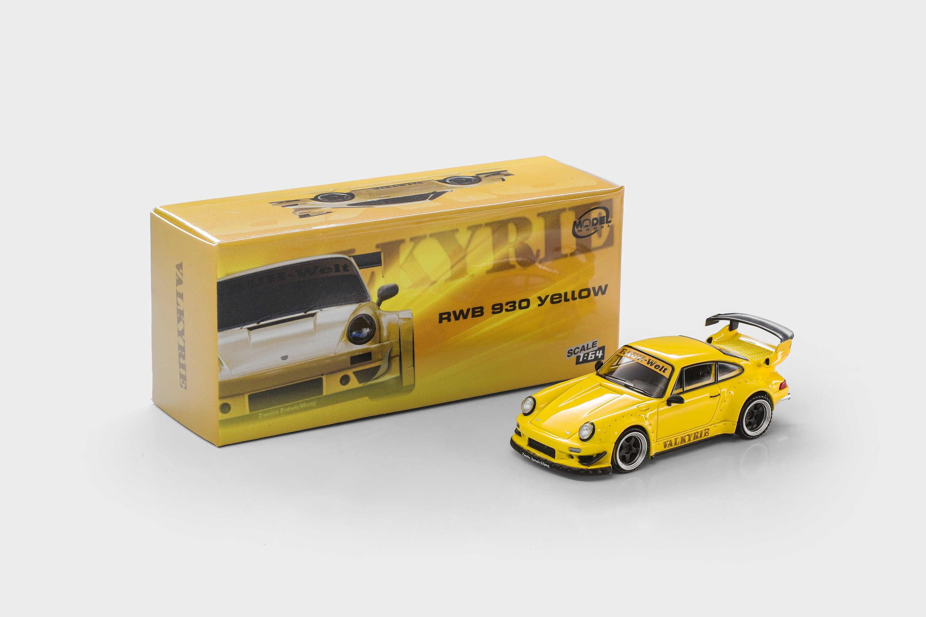 (PREORDER) MODELMODEL 1/64 RWB 930 Valkyrie Yellow (Paper Box) MM64-RWB930-005 1:64 diecast model