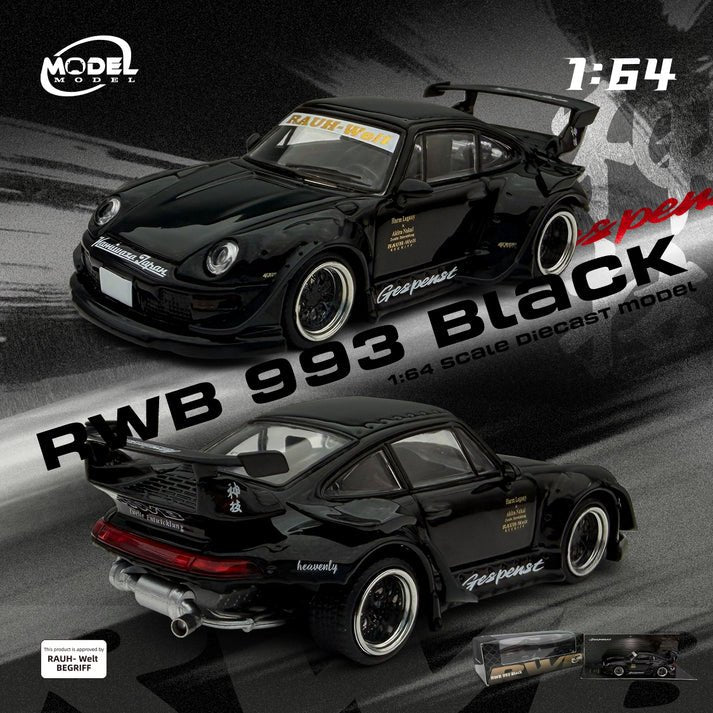 MODELMODEL 1/64 RWB 993 Black MM64-RWB993-004 1:64 diecast model