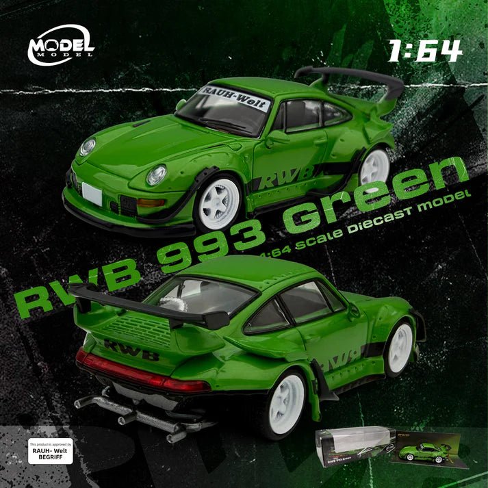 MODELMODEL 1/64 RWB 993 Green MM64-RWB993-008 1:64 diecast model