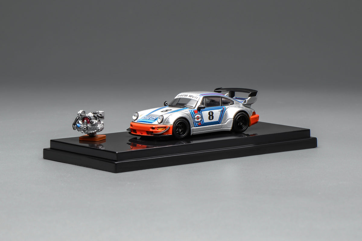 Motorhelix 1/64 RWB Porsche 964 Martini livery diecast model