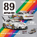 Motorhelix 1/64 RWB 993 diecast model in Apple finish, blister pack presentation