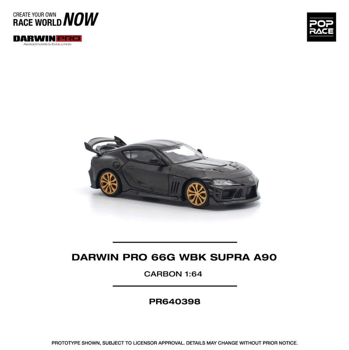 Poprace 1/64 Darwin Pro 66G WBK Supra A90 Carbon Edition diecast model